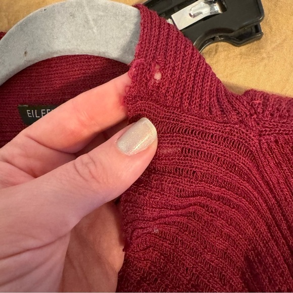 Eileen fisher open front knit cardigan sweater 1X red - Picture 6 of 8
